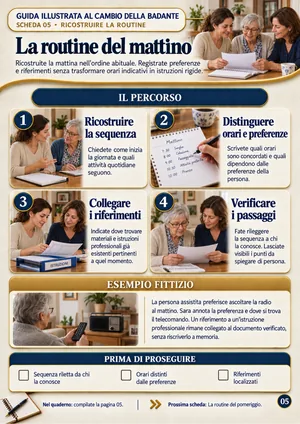 Scheda 05 della guida aperta sul telefono